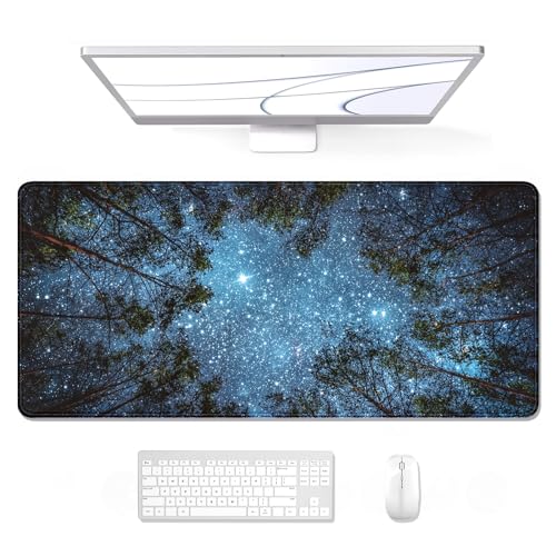 Image of Auhoahsil Large Mouse Pad, XXL Gaming Mousepad, Desk Mat for Desktop, Thick Rubber, Big & Long Size, Stitched Edges, Full Desk Pad for Laptop & Computer, Extended 31.5 x 11.8 in, Silent Night Sky