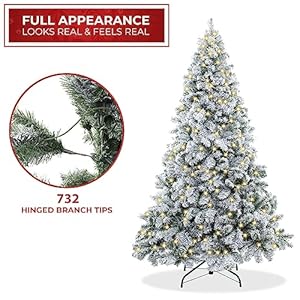 Casafield6ftprelitrealisticsnowflockedpineartificialholidaychristmastreewithsturdymetalstand Urban Country Home Decor Casafield 6ft pre lit realistic snow flocked pine artificial holiday christmas tree with sturdy metal stand urban country home decor
