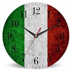 Mxocom Italian Flag Wall Clock Retro Banner Texture Grunge Green White Red National Country 10 Inch photo Mxocom Italian Flag Wall Clock Retro Banner Texture Grunge Green White Red National Country 10 Inch