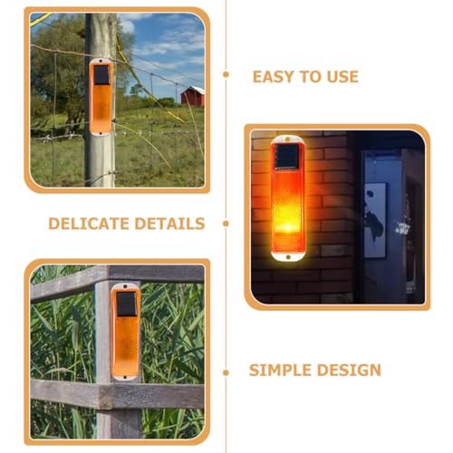Luces de advertencia solar intermitentes con carga automatica y resistencia para patio exterior 3