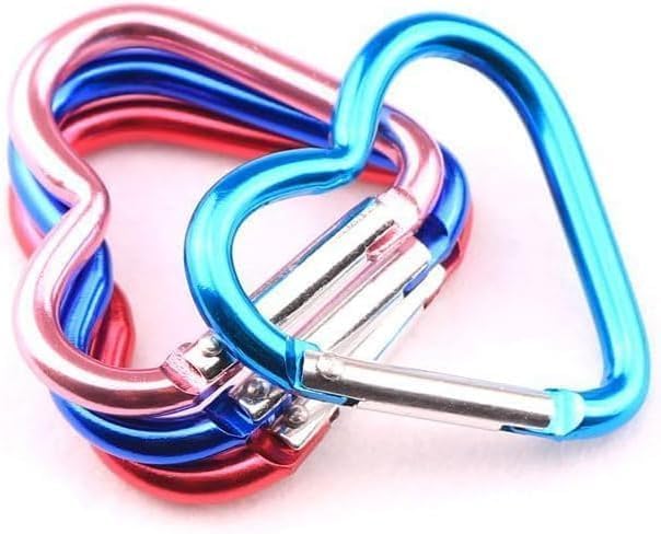 Pink Carabiner Clip, Heart Shaped Climbing Buckle, Aluminum Alloy Heavy Duty Keyring Hook for Camping Fishing Hiking Traveling Aluminum Key Chain Clip Accessories - Image 5