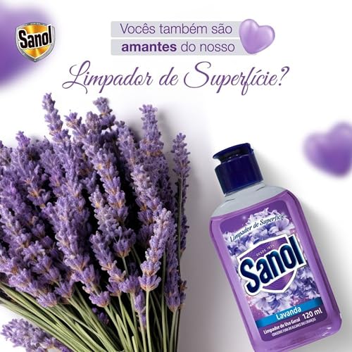 Limpador Concentrado de Superfície, Perfumador, Lavanda , Sanol, 120 ml, Roxo