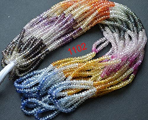 Saphir multicolore 3 mm perle pour bijoux LKBEADS rang de pierres naturelles rondelles facettées