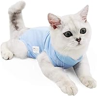 Vista 1 de Traje de recuperación para gatos para heridas abdominales o enfermedades de la piel, mameluco de gato para gatos después de la cirugía, traje