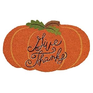 DII Natural Coir Outdoor Welcome Doormat Thanksgiving Fall Front Door Mat Porch Decor 17×29 Give Thanks Pumpkin