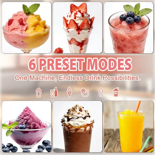 Image of Slushie Machine for Home - 88oz Frozen Drink Maker Slushy Machine, 2-In-1 Soft Ice Cream Maker, 6 Preset Programs| Slushie, Cocktails, Frappes, Ice Cream, Smoothies, Milkshakes (Screen Version）