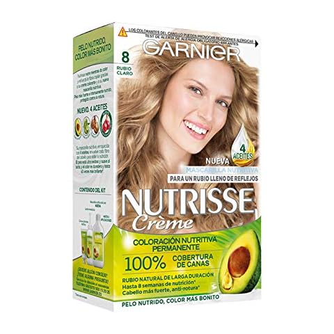 Garnier Nutrisse Creme Rubio Claro 100% Cobertura de Canas Cover
