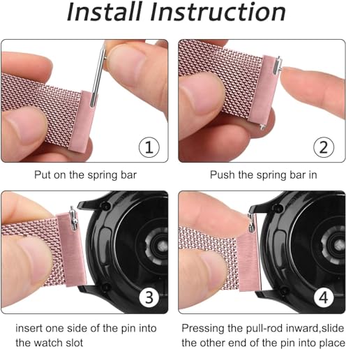 Image of VEROX Stainless Steel 19mm Strap for Smart Watch Strap with Magnetic Buckle Compatible with Boat Storm, Noise Colorfit Pro, and All The 19mm Smart Watch - Rose Gold