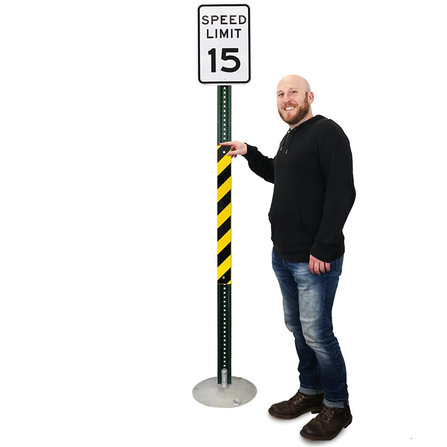Señal de aparcamiento SmartSign con texto en inglés "Reflective Sign Posts", color negro y amarillo, 3" x 30", negro sobre amarillo, 1
