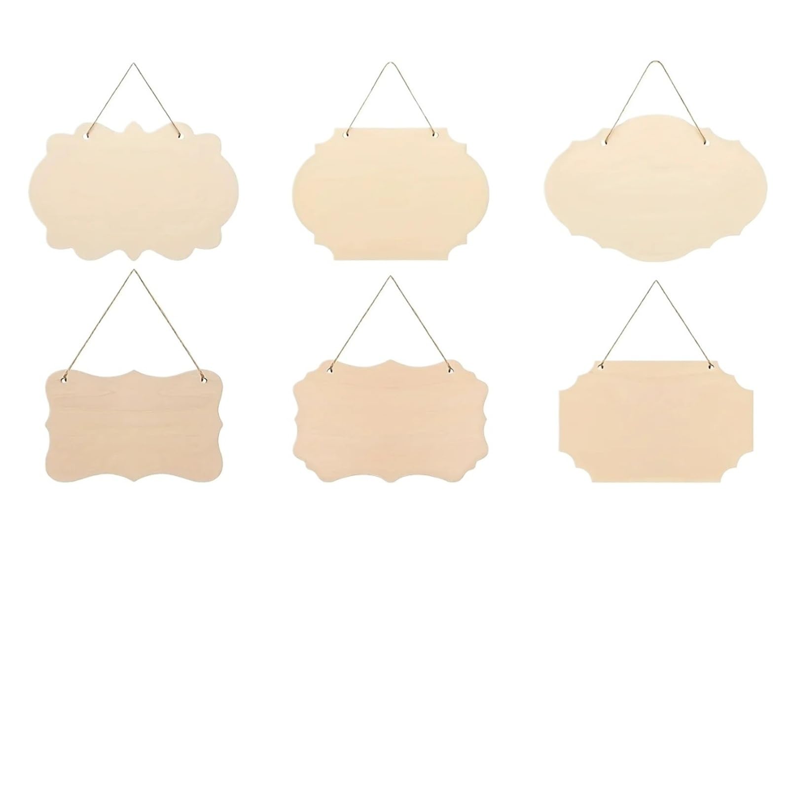 Door Knob Hangers Unfinished Board 6 Shapes Of Blank Wooden Sign