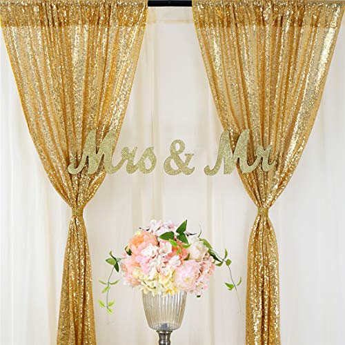 Image of Sequin Backdrop Curtain 4 Panels 2ftx8ft Wedding Ceremony Background Backdrop Glitter Shimmer Fabric Backdrop Drapes