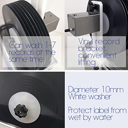 Pulitore a ultrasuoni Pulitore a ultrasuoni per Dischi in Vinile Sistema di Pulizia riscaldato da 300 W con Temperatura Regolabile e degasaggio, Include Staffa di Sollevamento