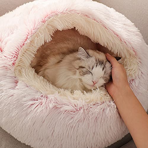 Nid pour chat peluche longue et petit chien couchage rond 50cm
