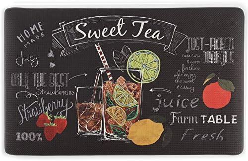 Kitchen Rugs (Sweet Drink, 18 x 30 Inch) Anti Fatigue Kitchen Floor Mat Chef Mat Waterproof Cushioned Rugs