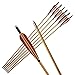 e5e10 33inch Wooden Arrows Handmade Archery Target Arrows with Field Points for Recurve Bow Longbow Hunting Practice with Turkey Feather Fletching 12PACK (Red)