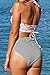 CUPSHE Women's This is Love High Waisted Lace Up Halter Bikini Set, Pink, Large