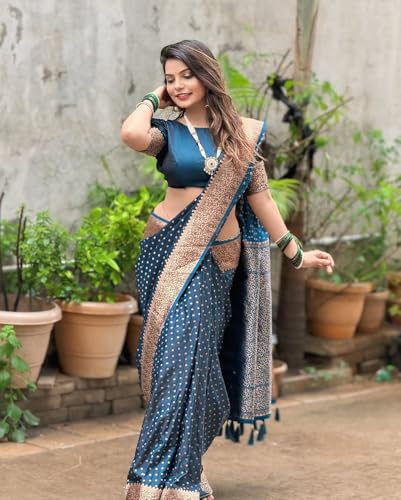 Image of Women's Kanjivaram Soft Silk Banarasi Saree With Blouse Piece | Banarasi Sari For Women | Saree with Blosepiece