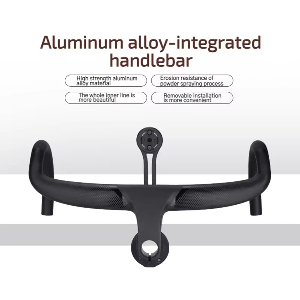 Manillar de Aluminio para Bicicleta de Carretera (23,8 mm, Integrado, 400 mm): Accesorio Ligero para Ciclismo de Carretera.
