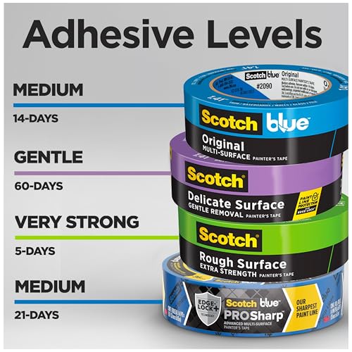 Image of ScotchBlue Original Multi-Surface Painters Tape, 1 Inch Wide (0.94 in. x 60 Yds), 6 Rolls, Blue Paint Tape Protects Surfaces and Removes Easily, Masking Tapes for Indoor and Outdoor Use (2090-24EP6)