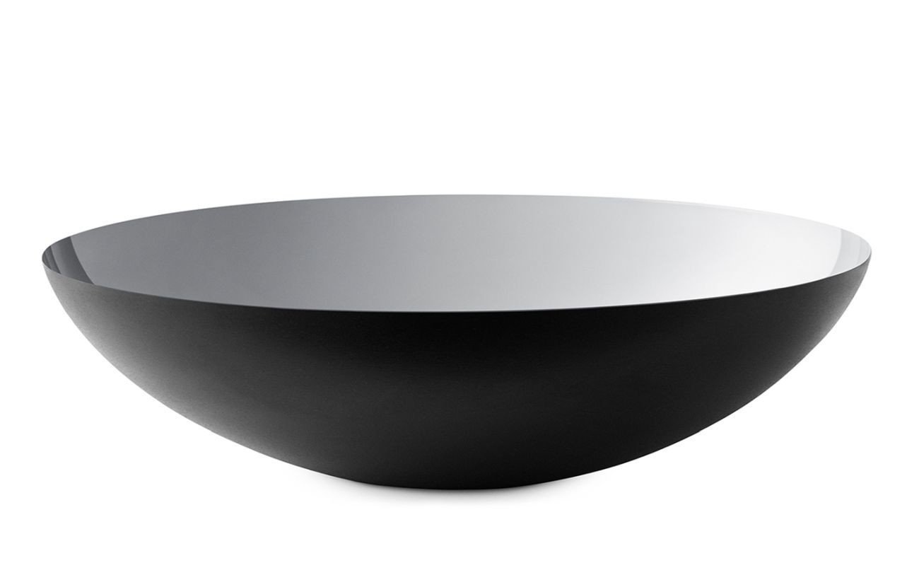 Norman Copenhagen Krenit Decorative Bowl, Steel, Silver, Height 12 x Diameter 38 cm