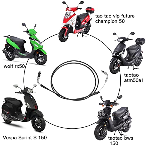 Image of YOXUFA 78 inch Throttle Cable for GY6 50cc 80cc 90cc 110cc 125cc 150cc 139QMB 157QMJ Scooter Tao Tao VIP Future Champion Ice Bear Jonway Roketa Wildfire Buggy Moped ATV Go Kart Motorcycle Parts