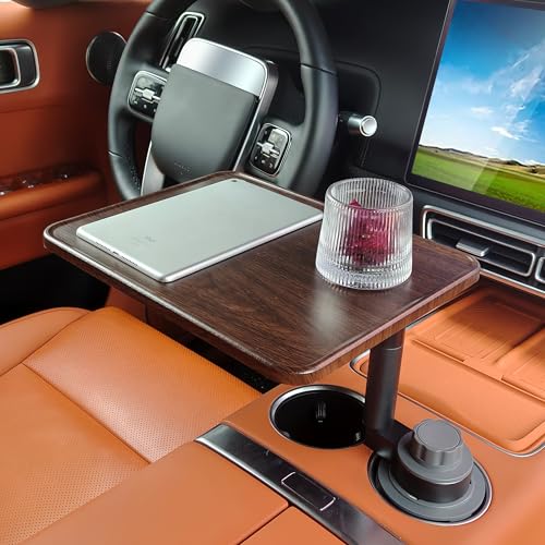 Wood Car Tray with Cup Holder