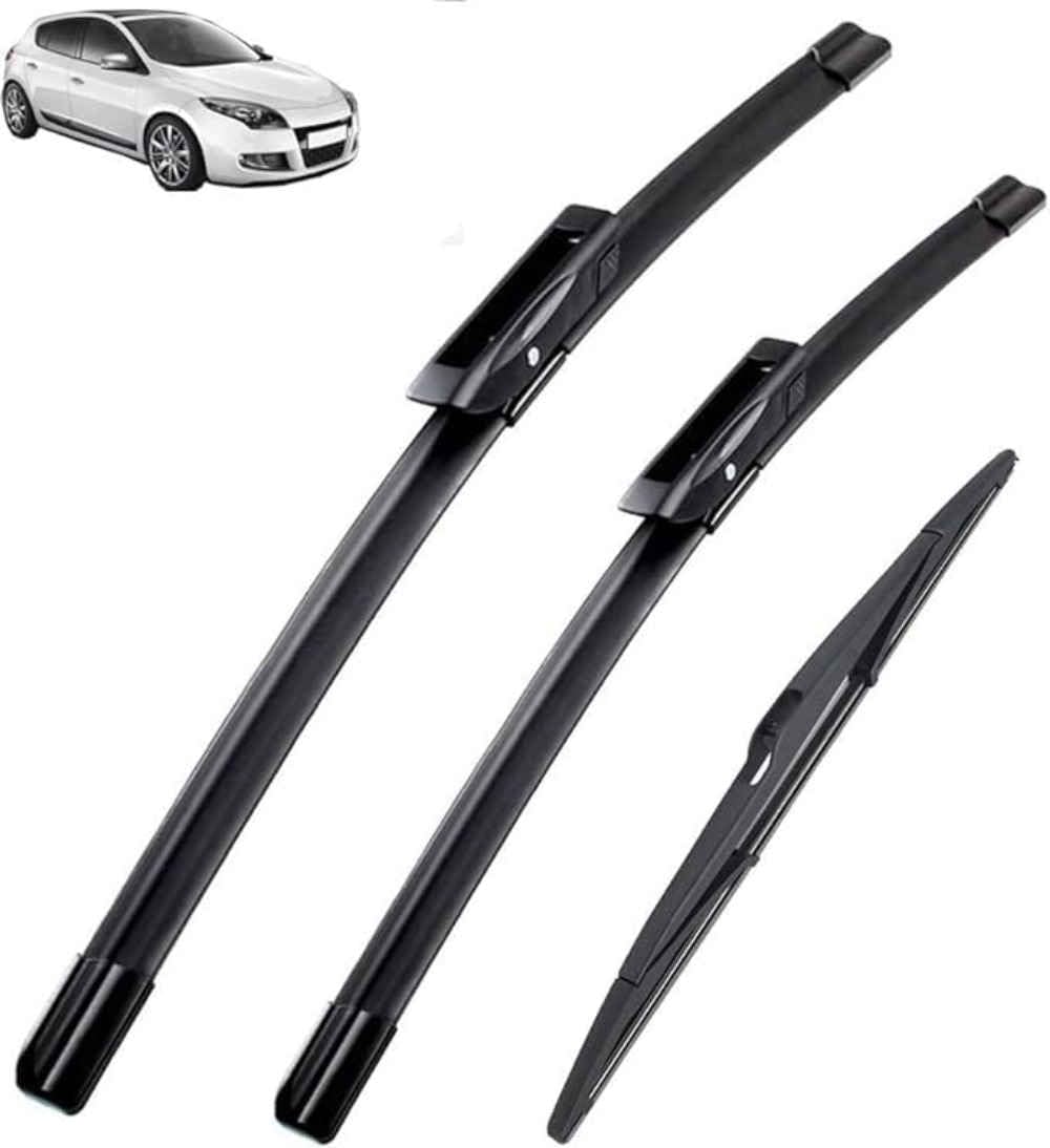 NYSLDSCO Premium Exact Fit Windscreen Wiper Blades for Renault Megane Sport Tourer 3 2008-2015 2016 Durable Natural Rubber Easy Fit for a Quiet and Streak Free Wipe