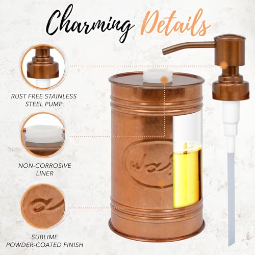 Image of Autumn Alley Copper Farmhouse Soap Dispenser, Kitchen & Bathroom, 17.5 oz