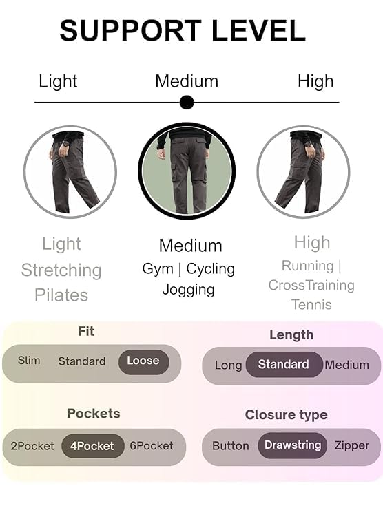 Image of GRECIILOOKS Men's Cargo Pants | 6 Pocket Cotton Cargo Joggers for Men | Loose Fit Stylish Pant with Pockets | Casual Baggy Trousers & Streetwear Lower