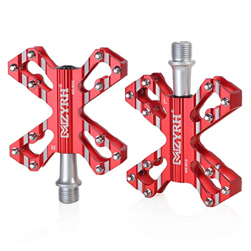 Pédales VTT ultra légers à 3 roulements plateforme aluminium pour route et vélo BMX 9/16"