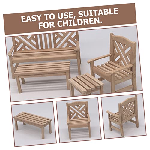 Toddmomy Banquinho Kit 1 De Móveis Banco Cadeiras De Casa De Bonecas Enfeites De Banquinho Decoração