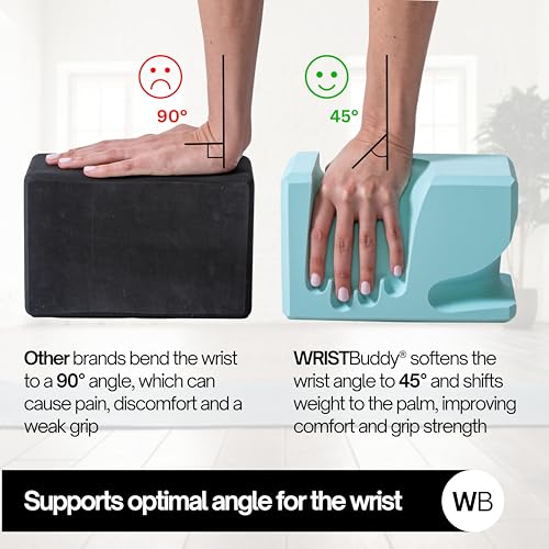 Image of WRISTBuddy Hand-Shaped Ergonomic Yoga Blocks for Optimal Wrist Support During Yoga, Pilates, Pushups, Planks, and Handstands - Patented Non Slip Blocks for Enhanced Stability and Comfort.