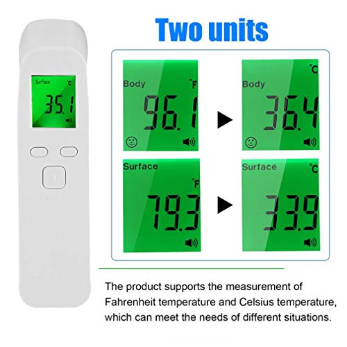 Entweg Sensore a infrarossi IR Senza Contatto Fronte Corpo/Oggetto Termometro Misurazione della Temperatura Display Digitale LCD unità di Design per Impugnatura Batterie sostituibili
