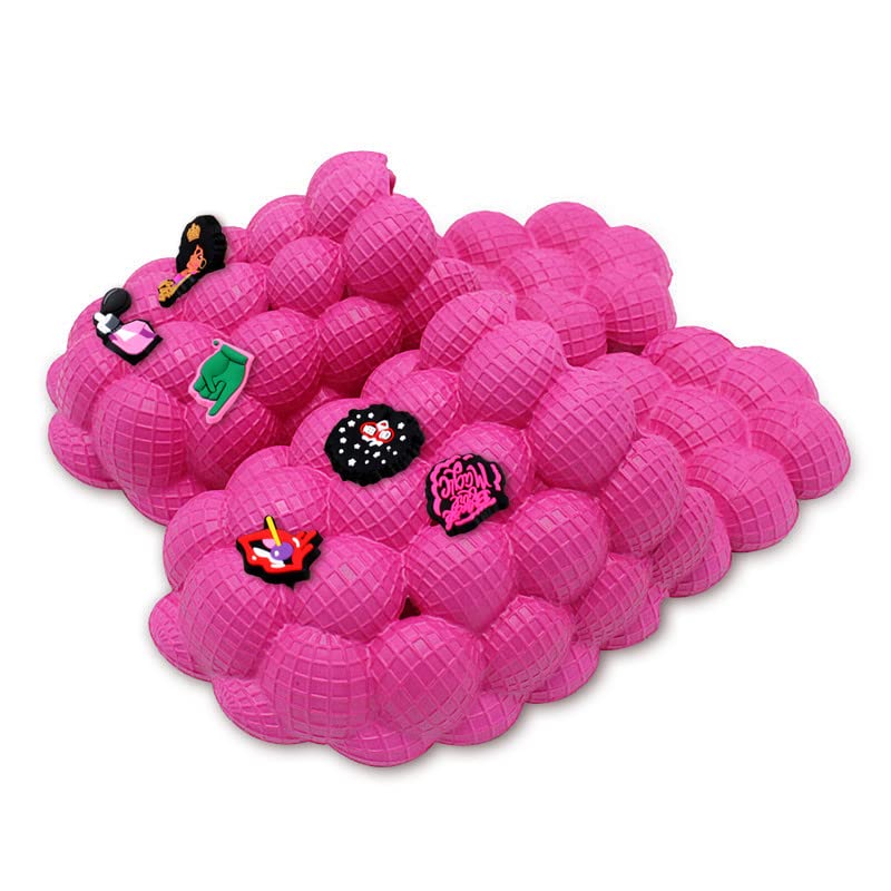 kissxiaoyaBubble Slides for Women/Men, Massage Bubble Slippers, Funny Bubble Shoes, Unisex Breathable Beach Sandals, Non-slip Spa Slippers, Home Bedroom Shower Trendy Ball Slippers, Soft Pillow Stress Relief