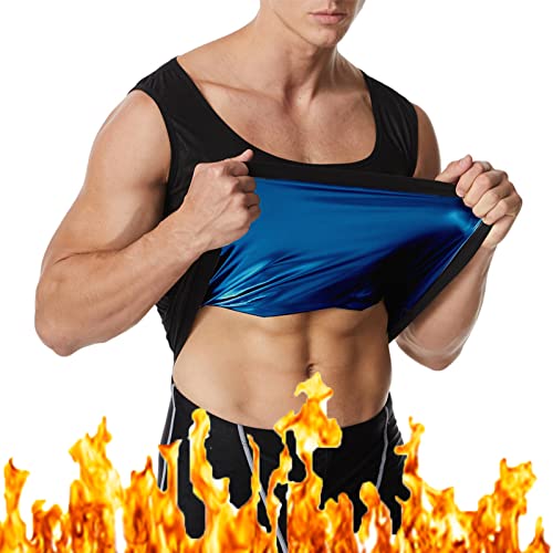 DUGEGAYL Trajes de sudoración para fitness, Chaleco Sauna Hombre, Camiseta Reductora Adelgazante pare Gym Running Fitness