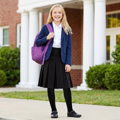 Image of Zando 3Pack Girls Tights Kids Cable Knit Cotton Winter Warm Leggings 4-12T | Footed Seamless Stockings for Girls, School Uniform and Daily Skirt Wear. Thick Warm Fabric with High Stretch
