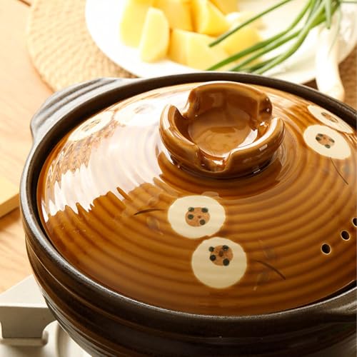 Marmite à Soupe en céramique de 2,8L avec couvercle pour ragoûts maison