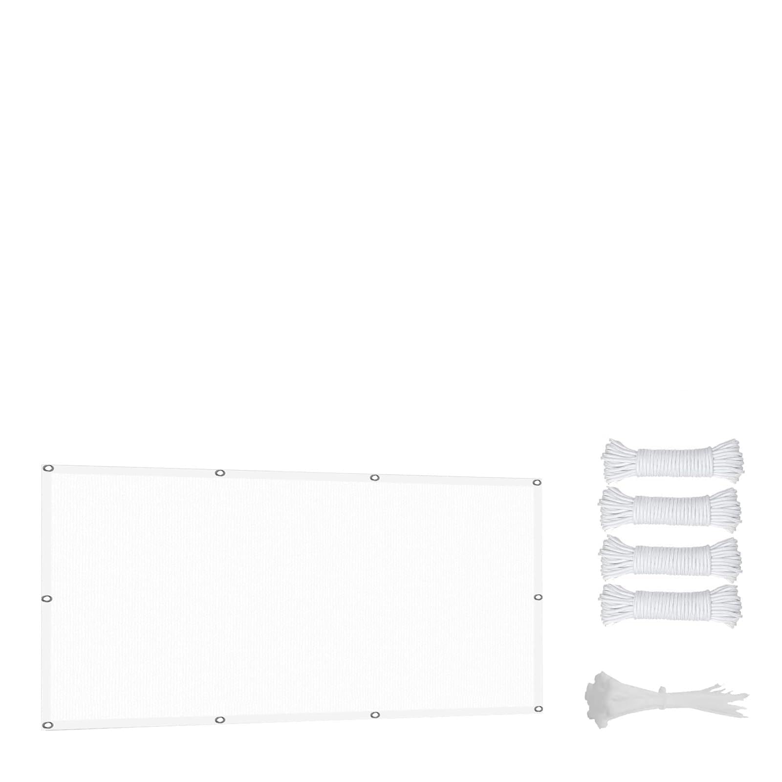 Voile d'ombrage rectangulaire 6x9.5M blanche pour terrasse
