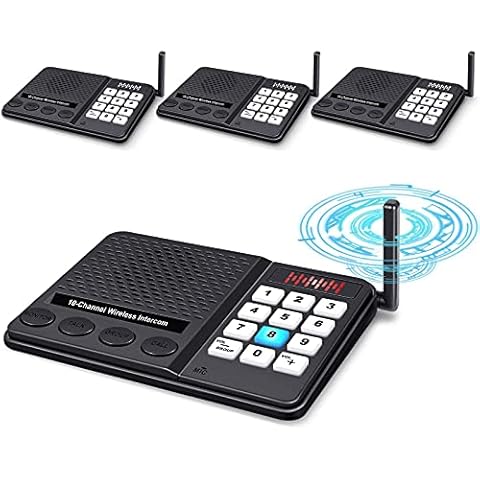 Intercoms Wireless for Home 1 Mile Long Range - GLCON 10 Channel 3 Code Wireless Intercom System for Buiness Office House Elderly - Room to Room Home Intercom Communication System (Pack of 4) Cover
