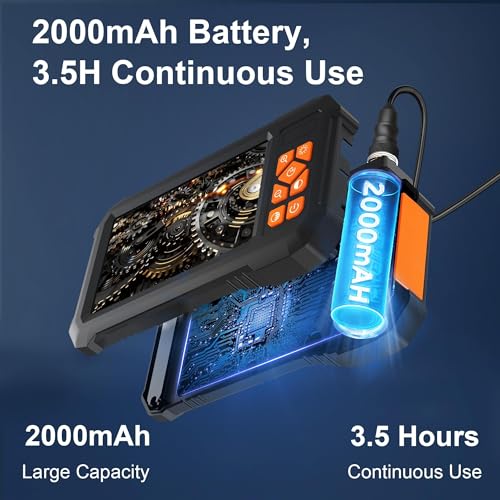 Endoscope Camera with Light, 1920P HD Borescope Inspection Camera with 4.3" IPS Screen, IP67 Waterproof with 8 LEDs & 16.5ft Semi-Rigid Snake Camera for Automotive Pipe Tools Gadgets for Men - Thumbnail 7