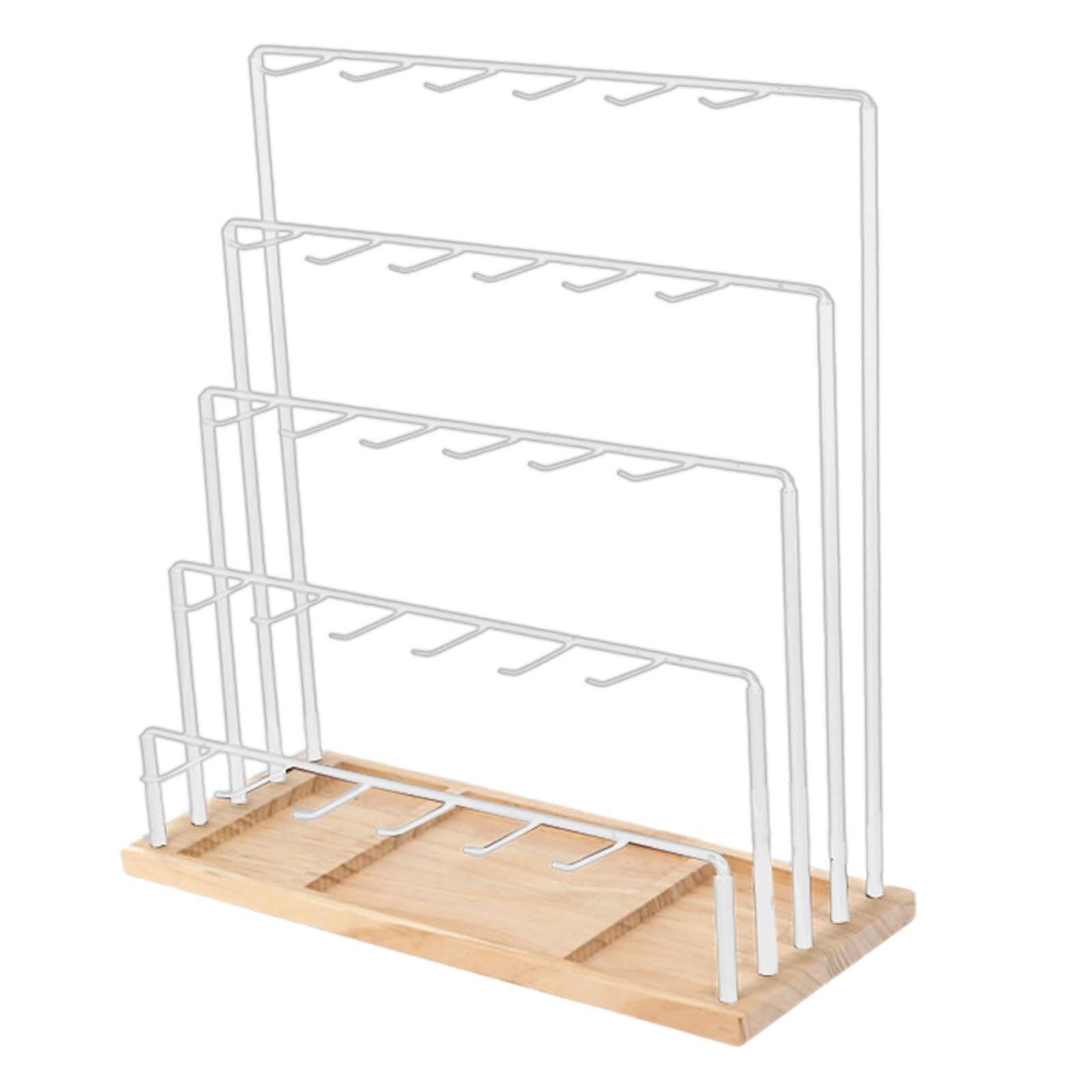 PIXZCSA Jewelry Display Stand Jewelry Rack With Hooks Elegant Displaying Ear Studs And Necklaces Tower Ear Studs Shelves Organizer Storage Bracelets Earring, White, 38x13x40cm