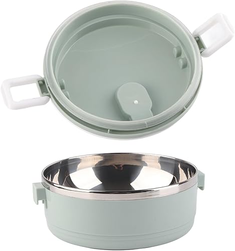 Miniatura 2 de EVGATSAUTO Lonchera portátil de acero inoxidable azul con aislamiento térmico para fideos de arroz (1 capa de 10.63 x 5.31 x 8.86 pulgadas)