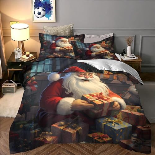 Cadeau du Père Noël parure de lit 3D pour enfants et couples - 6