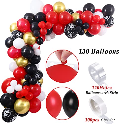 136Pcs Décorations de Fête D'anniversaire Pirate Ballons Guirlande Anniversaire Bannière Star Voilier Foil pour Garçons… - Image 5