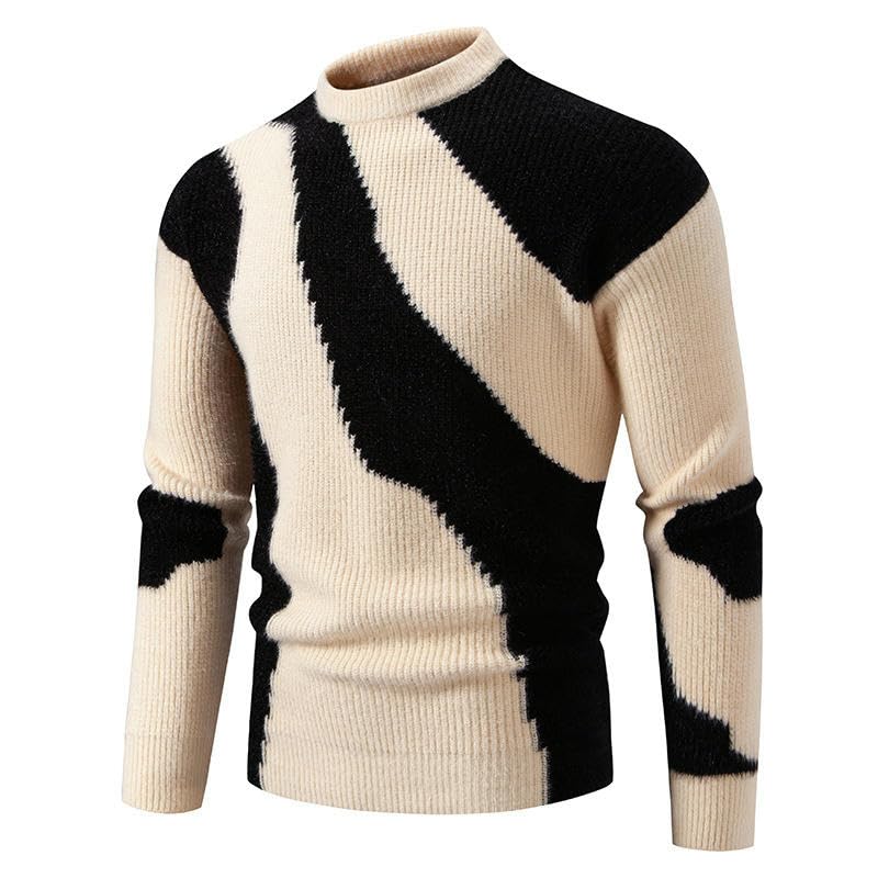 Suéter de punto para hombre con cuello redondo cómodo que no pica 2