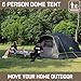 Happy Travel Camping Tent, 4/6 Person Dome Tents for Camping with Rainfly, Waterproof Clip Easy Setup Portable Family Tent with Mesh Windows, 20% More Headroom Backpacking Tents for Camping & Hiking