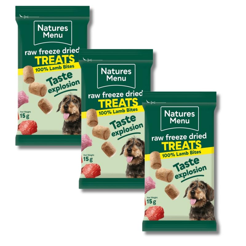 Nature's Menu Lamb (3 x 15g) Freeze-Dried Meat Bites – Training Treats for Dogs