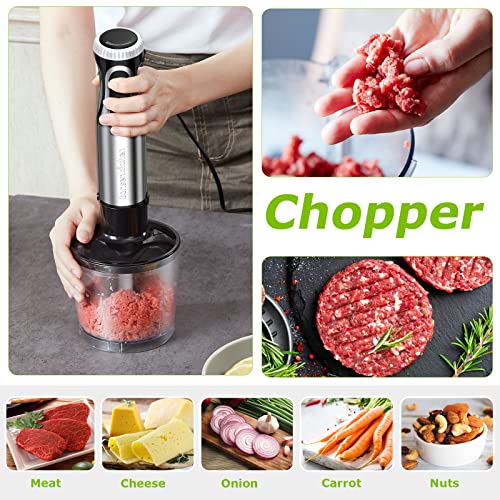 Bonsenkitchen Immersion Blender, 20 Variable Speeds & Turbo, 4-In-1 Stainless Steel Handheld Blender Stick Mixer With Egg Whisk thumb #4