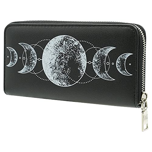 Ro Rox Nyx Gothic Moon Phase Witchcraft Wicca Faux Leather Wallet Purse2