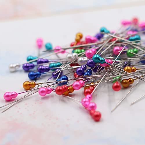 100Pcs Quilting Pins Extra Long - Gourd Shaped Sewing Pins For Fabric Straight Pins With Large Heads 2.2Inch Multicolor Corsage Pearl Pins For Fabric Sewing Diy Craft #TOP4